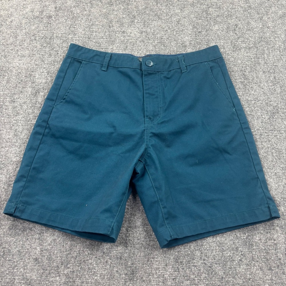 Forever 21 Chino Shorts‎ 31 Teal Blue Stretch Twill Flat Front Men's